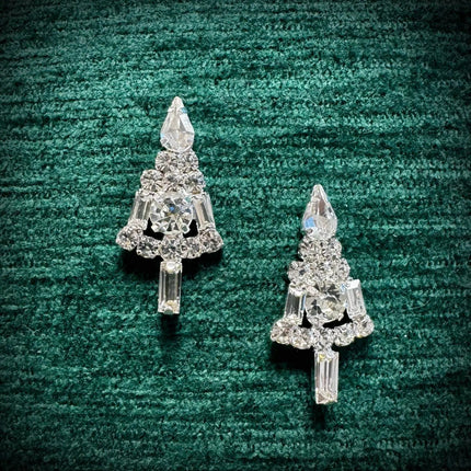Diamonte Christmas Tree Earrings
