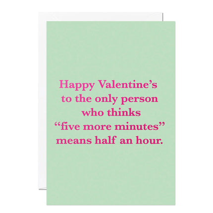 Funny Valentine’s Day Card – Five More Minutes | Foil Finish