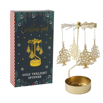 Gold Christmas Tree Tealight Spinner