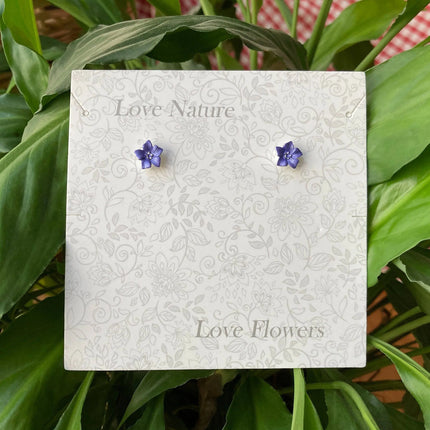 Periwinkle Blue Flower Mini Stud Earrings