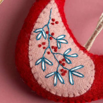 Folk Birds Felt Craft Kit - Makes 5 Embroidered Decorations | Corinne Lapierre
