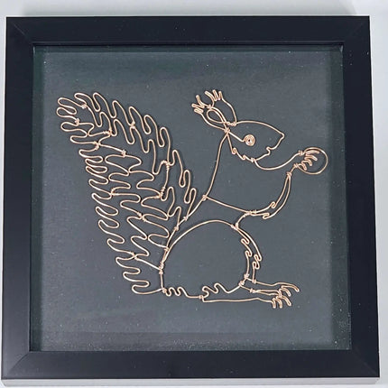 A Framed handmade wire Squirrel
