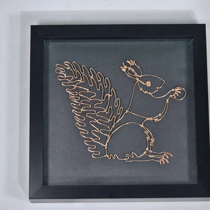 A Framed handmade wire Squirrel