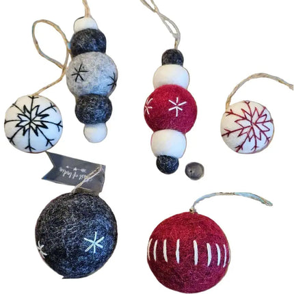 Felt baubles - East of India - Various designs