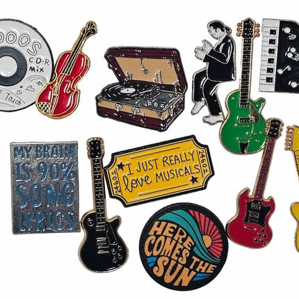Music themed pin badges