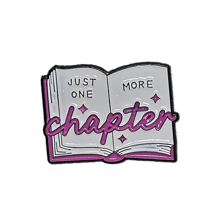 Book themed Pin Badges - various designs Just one more Chapter