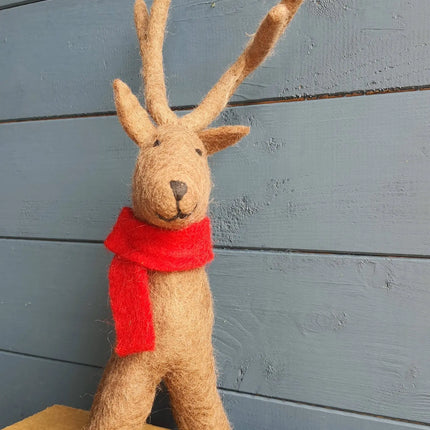 Handmade Felt Standing Reindeer