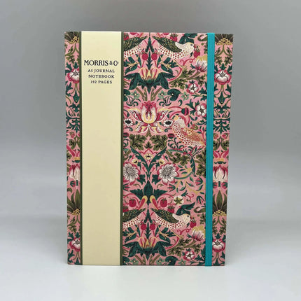 William Morris A5 Journal Notebook Strawberry Thief Design