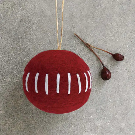 Felt baubles - East of India - Various designs Red Bauble