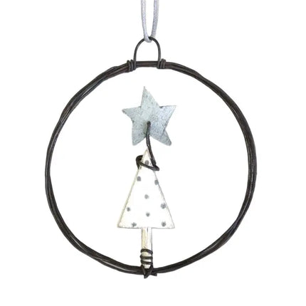Small rusty wire wreath - Christmas - East of India