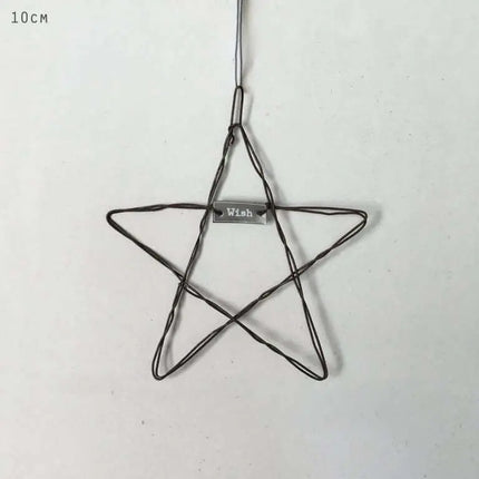 Small Metal Hanging Star - wish - East of India