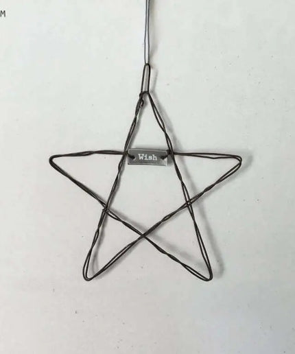 Small Metal Hanging Star - wish - East of India