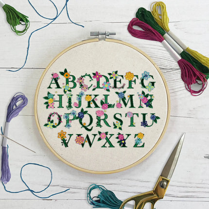 Sew & So On Embroidery Kit - Floral Letters