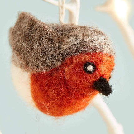 Wool Felt Robin Decoration – Fair Trade Christmas Ornament