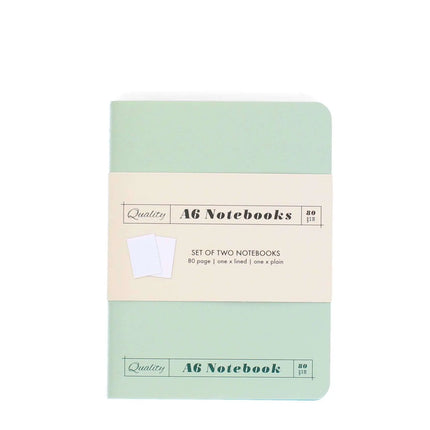 A6 notebooks set of 2 - Green & aqua