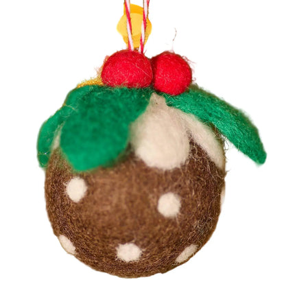 Felt Christmas Pudding Decoration – Eco-Friendly Fair Trade Ornament