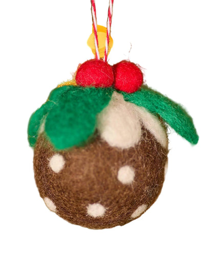 Felt Christmas Pudding Decoration – Eco-Friendly Fair Trade Ornament