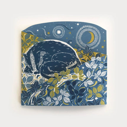 Concertina Card - Badger Amongst the Brambles