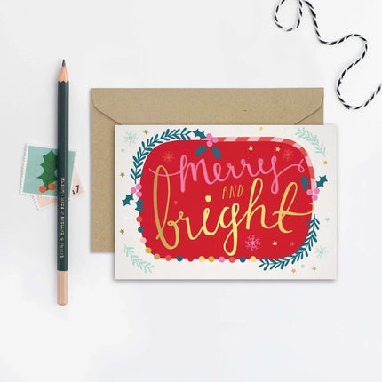 Merry and Bright Christmas Card - Christmas Card - Seasonal