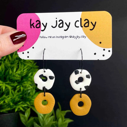 Dalmatian Print Clay Hoop Earrings - Statement jewellery