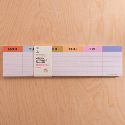 Keyboard Weekly Planner Pad | Colourful Grid