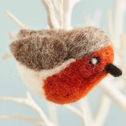 Wool Felt Robin Decoration – Fair Trade Christmas Ornament