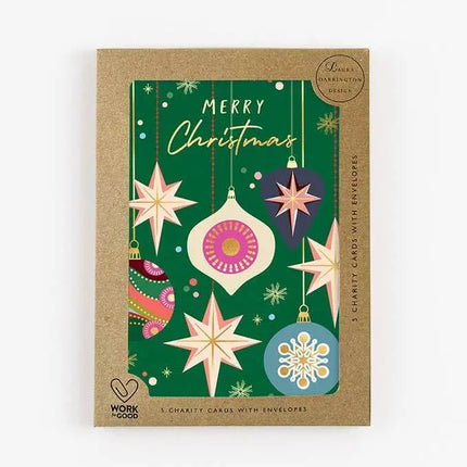 Charity Card Pack - Merry Christmas Baubles