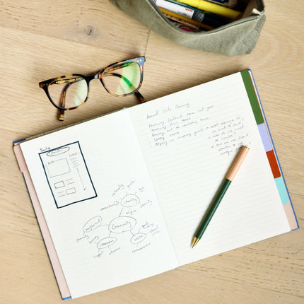 Divider Notebook with Ruler - Lined and Dotted Paper