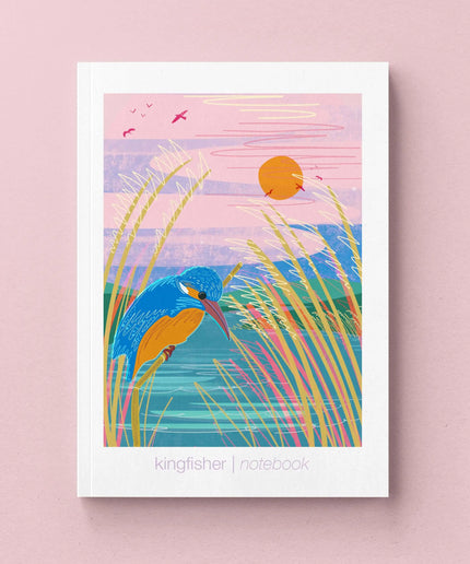 A5 notebook Kingfisher blank inside with line sheet insert