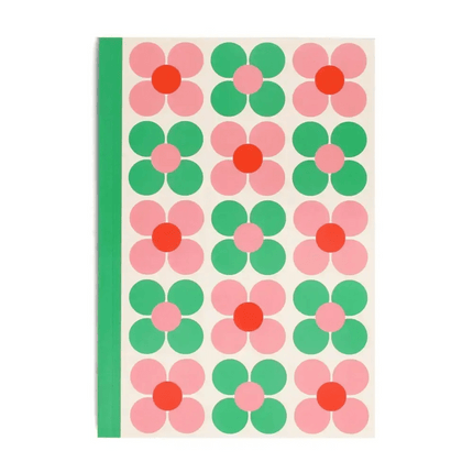 A5 Notebook - Pink And Green Daisy