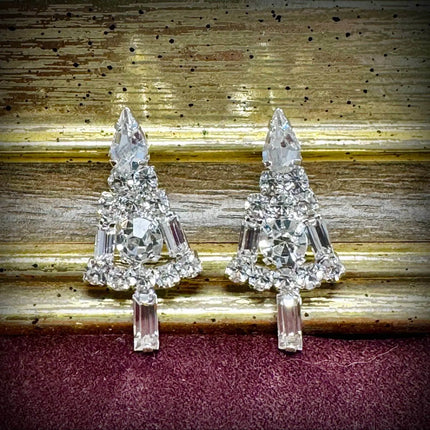 Diamonte Christmas Tree Earrings