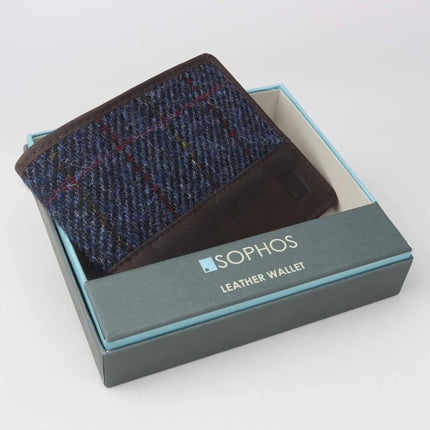 Blue Harris Tweed Wallet - Stylish mens wallet