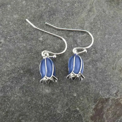 Bluebell Flower Single Drop Hook Earring Silver OR Gold plated Silver plating