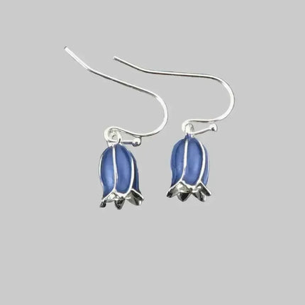 Bluebell Flower Single Drop Hook Earring Silver OR Gold plated