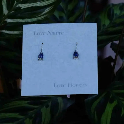 Bluebell Flower Single Drop Hook Earring Silver OR Gold plated