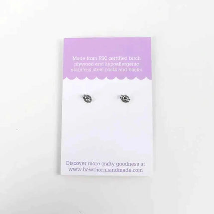 Bobbin Wooden Earrings - Embroidery themed Jewellery