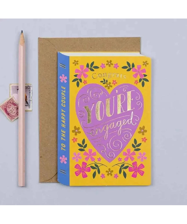 Book Engagement Card | Luxury Gold Foil Card | Die Cut