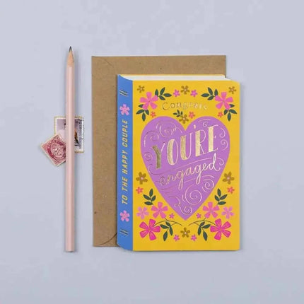 Book Engagement Card | Luxury Gold Foil Card | Die Cut