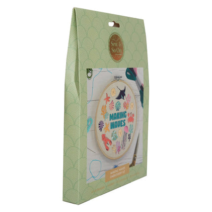 Sew & So On Embroidery Sewing Craft Stitch Kit Waves