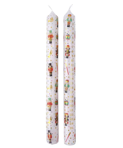 Advent Candles - Pack of 2 - The Nutcracker themed Christmas Candles