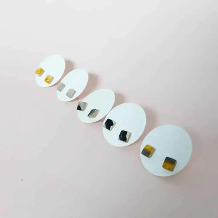 Leather Cube Stud Earrings | Lightweight Geometric Jewellery | Hypoallergenic UK