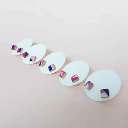 Leather Cube Stud Earrings | Lightweight Geometric Jewellery | Hypoallergenic UK
