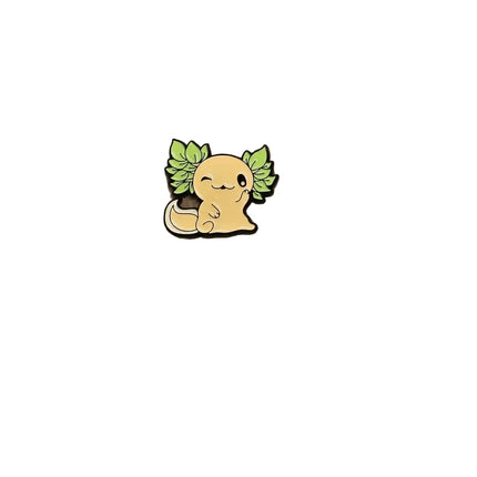 Cute Axolotl pin badges (various Kawaii cutie designs) Orange and green