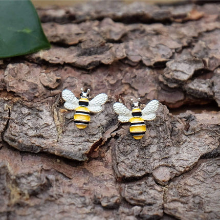 Bee silver plated earring - Hypoallergenic