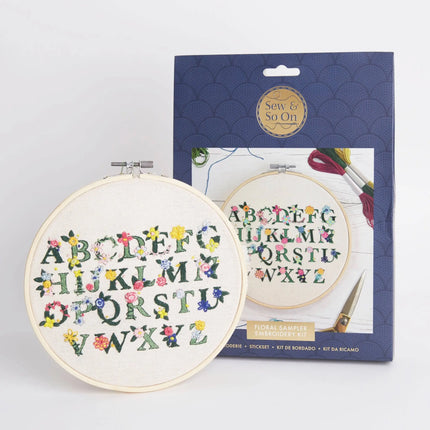Sew & So On Embroidery Kit - Floral Letters