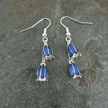 Stunning Bluebell Flower Drop Hook Earrings