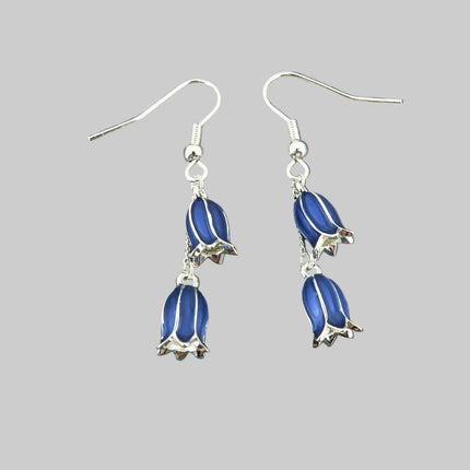 Stunning Bluebell Flower Drop Hook Earrings