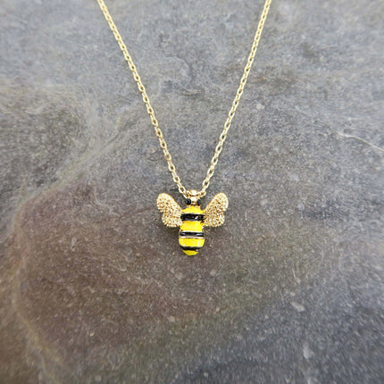 Bee Insect Necklace Gold Plated