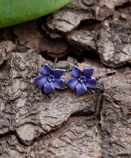 Periwinkle Blue Flower Mini Stud Earrings