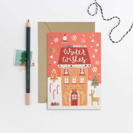 Gingerbread House Holiday Card - Christmas Card - Seasonal